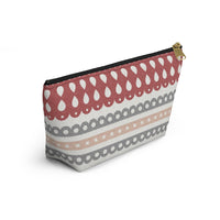 Ribbon Candy Accessory Pouch w T-bottom in Red